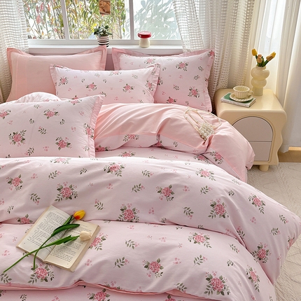 元元被芯 2025新款40支13372全棉印花全棉被套夹棉四件套 诗雨