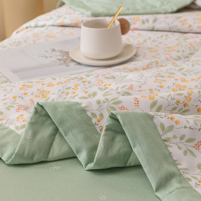 91家纺网 家纺一手货源 找家纺 鑫棉坊 2025新款A类全棉印花大豆纤维空调被大豆被 千野-黄