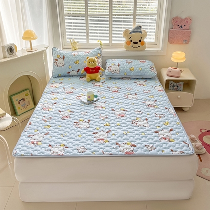 91家纺网 家纺一手货源 找家纺 迪梦思家纺 2025新款A类正版授权卡通印花水洗棉夹棉学生床护垫 晚安帕恰狗