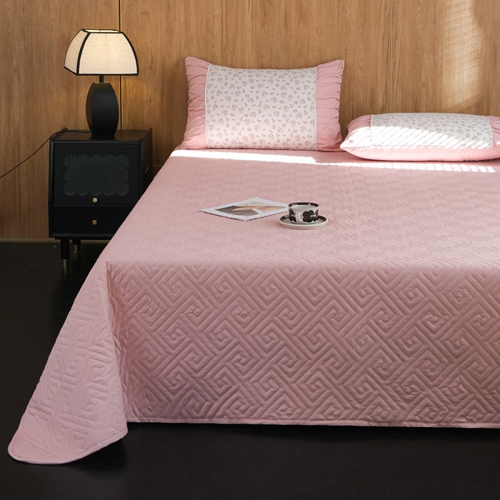 91家纺网 家纺一手货源 找家纺 布可家纺 2025新款A类法式清新褶皱印花四件套 悠悠香草