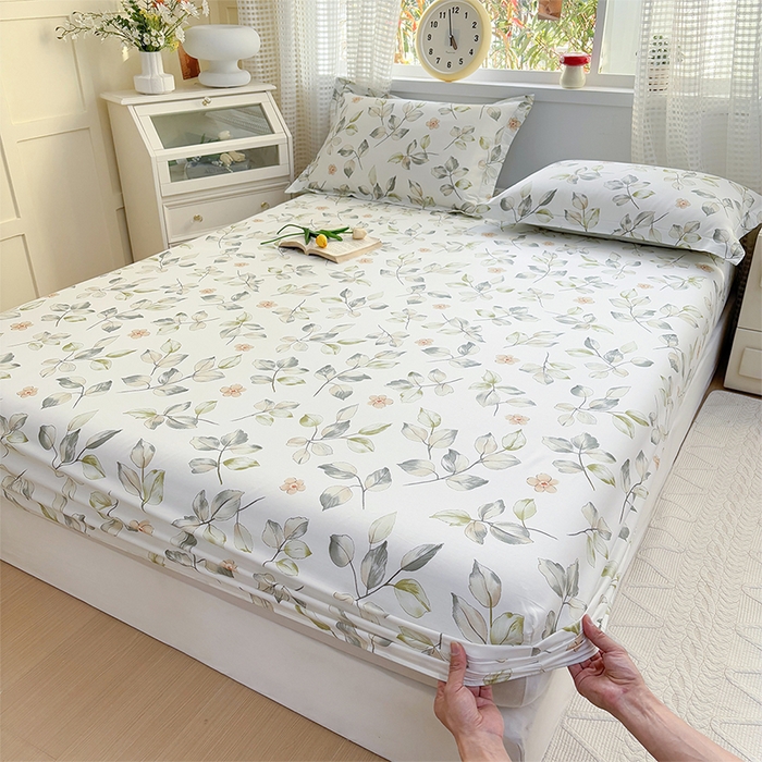 91家纺网 家纺一手货源 找家纺 元元被芯 2025新款40支13372全棉印花全棉床笠 春溪