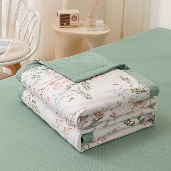 91家纺网 家纺一手货源 找家纺 鑫棉坊 2025新款A类全棉印花大豆纤维空调被大豆被 情梦莎