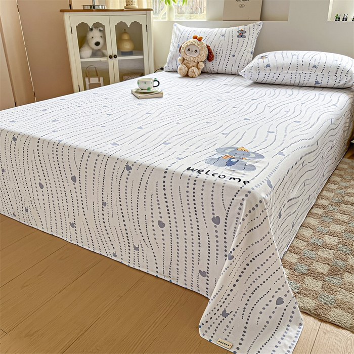 91家纺网 家纺一手货源 找家纺 笙意家纺2025新款全棉老粗布单品单床单 流心岁月-灰