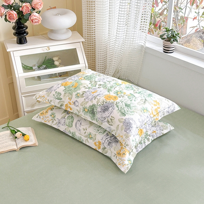 91家纺网 家纺一手货源 找家纺 元元被芯 2025新款40支13372全棉印花全棉枕套 亦语