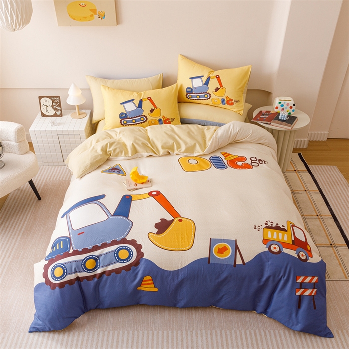 91家纺网 家纺一手货源 找家纺 馨语家居 2025新款全棉双层纱四件套 积木世界