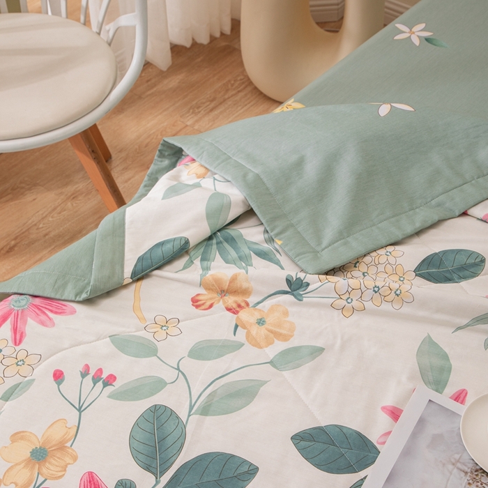 91家纺网 家纺一手货源 找家纺 鑫棉坊 2025新款A类全棉印花大豆纤维空调被大豆被 漫歌雅韵