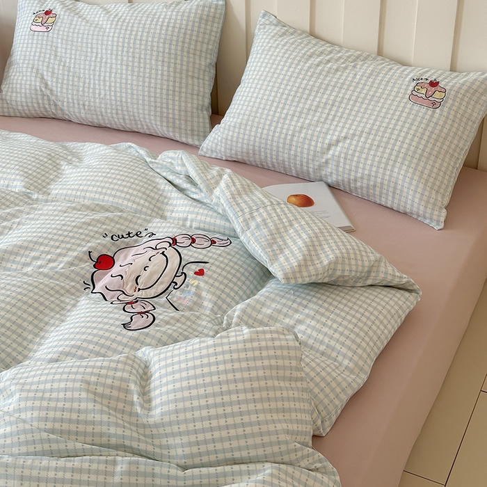 91家纺网 家纺一手货源 找家纺 （总）圆岛家纺 2025新款全棉双层纱贴布绣四件套