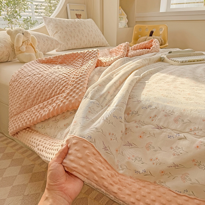 91家纺网 家纺一手货源 找家纺 梦依依 2025新款40支全棉豆豆被大豆被夏被春秋被子被芯 加微信送买家秀 梦回浅溪