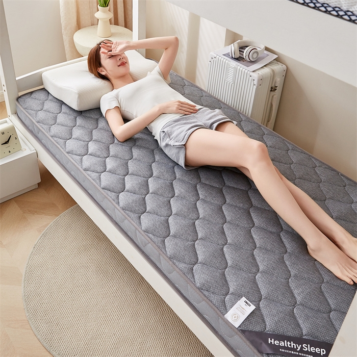 91家纺网 家纺一手货源 找家纺 艺博床垫 2025新款25D学生立体海绵床垫终版 格子灰