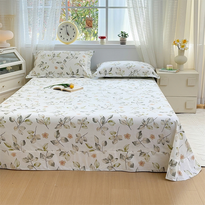 91家纺网 家纺一手货源 找家纺 元元被芯 2025新款40支13372全棉印花全棉床单 春溪