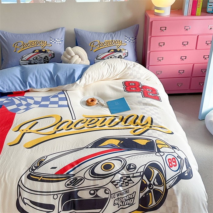 91家纺网 家纺一手货源 找家纺 馨语家居 2025新款全棉双层纱四件套 速度之王