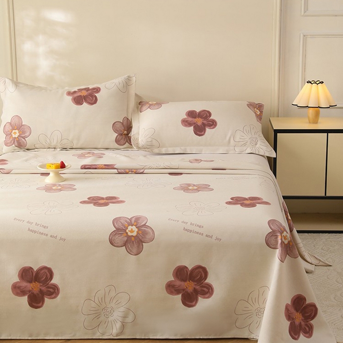 91家纺网 家纺一手货源 找家纺 幸嘉轩2025新款亲肤舒适床单三件套 花岚