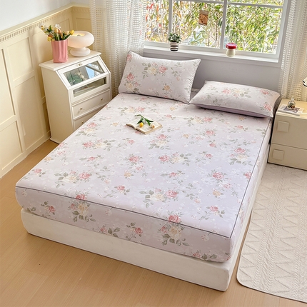 91家纺网 家纺一手货源 找家纺 （总）元元被芯 2025新款40支13372全棉印花全棉隐藏式夹棉床笠