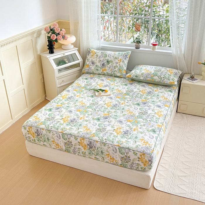 91家纺网 家纺一手货源 找家纺 元元被芯 2025新款40支13372全棉印花全棉隐藏式夹棉床笠 亦语