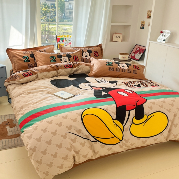 91家纺网 家纺一手货源 找家纺 典曼家纺 2025新款迪士尼大版印花卡通四件套 酷炫米奇