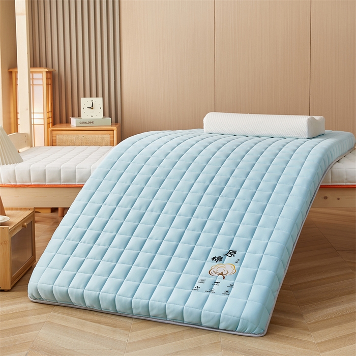 91家纺网 家纺一手货源 找家纺 艺博床垫 2025新款A类原棉棉花床垫--学生款 湖蓝-厚度9cm