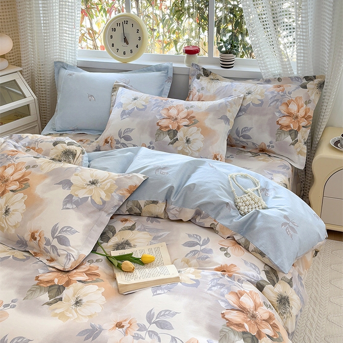 91家纺网 家纺一手货源 找家纺 元元被芯 2025新款40支13372全棉印花全棉三件套 梦湘