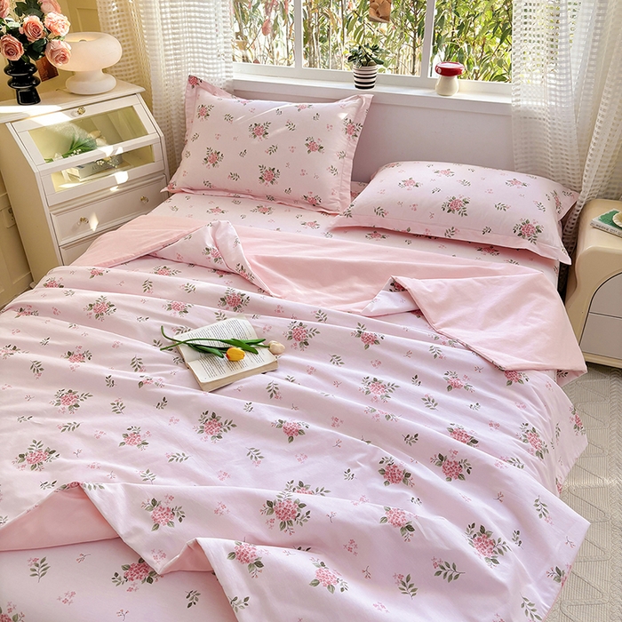 91家纺网 家纺一手货源 找家纺 2025新款40支13372全棉印花夏被 诗雨