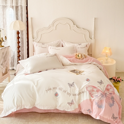 （总）典曼家纺  2025新款A类刺绣四件套-梦幻蝶影