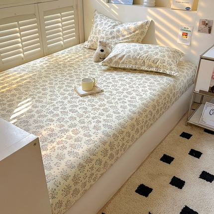 91家纺网 家纺一手货源 找家纺 （总）百寐2025新款全棉13372床笠被套单品枕套三四件套学生组合加大单件-单床笠单床单