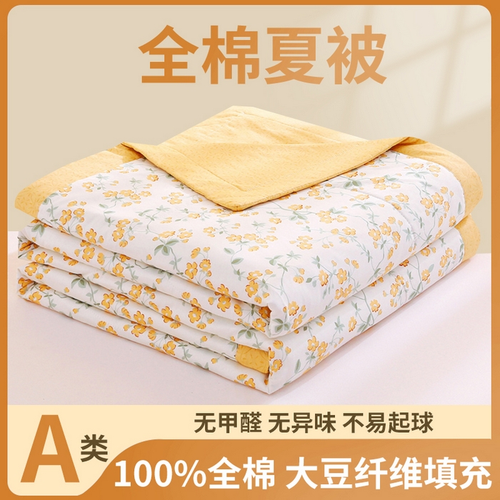 91家纺网 家纺一手货源 找家纺 鑫棉坊 2025新款A类全棉印花大豆纤维空调被大豆被 春风拂面