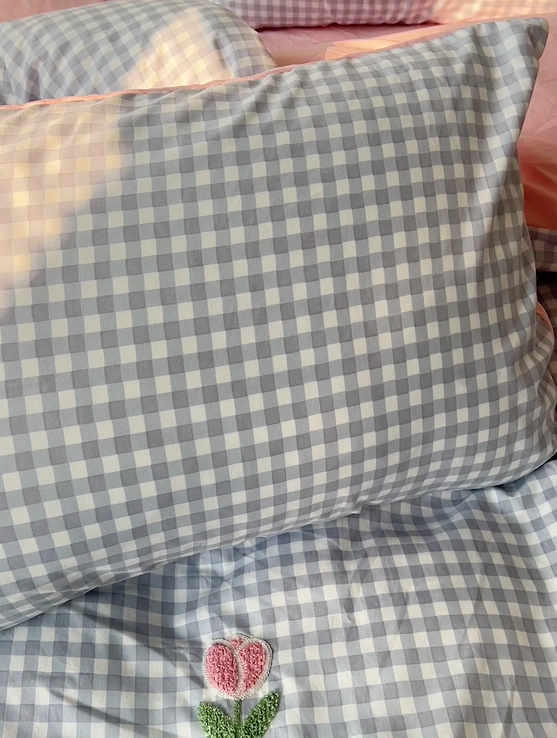 91家纺网 家纺一手货源 找家纺 （总）灰鲸2025新款ins韩系田园风郁金香毛巾绣四件套