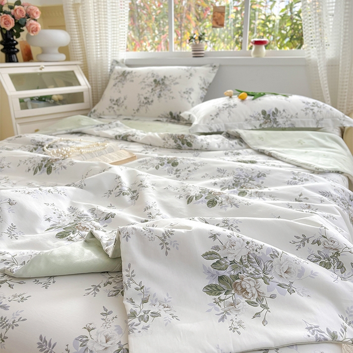 91家纺网 家纺一手货源 找家纺 元元被芯 2025新款40支13372全棉印花夏被四件套 若萱