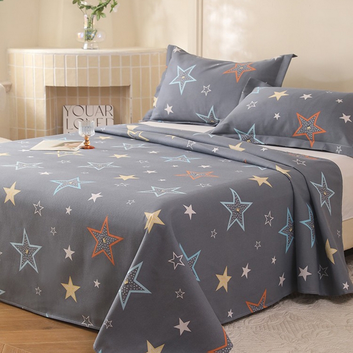 91家纺网 家纺一手货源 找家纺 幸嘉轩2025新款亲肤舒适床单三件套 星光灿烂