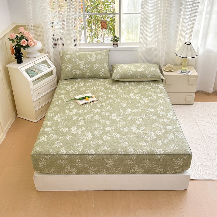 91家纺网 家纺一手货源 找家纺 元元被芯 2025新款40支13372全棉印花全棉隐藏式夹棉床笠 颂雅