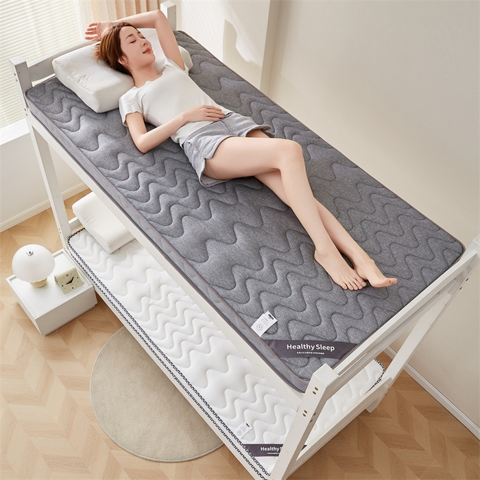 91家纺网 家纺一手货源 找家纺 艺博床垫 2025新款25D学生立体海绵床垫终版 曲线灰