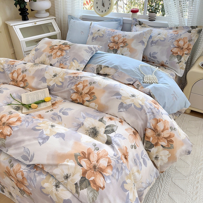 91家纺网 家纺一手货源 找家纺 元元被芯 2025新款40支13372全棉印花全棉三件套 梦湘