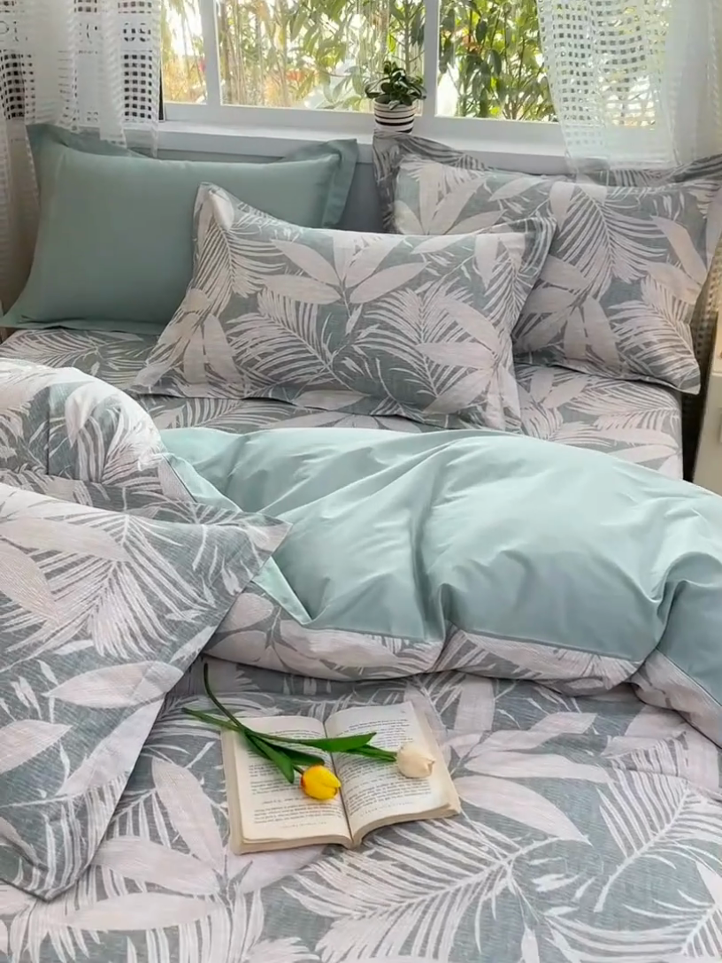 91家纺网 家纺一手货源 找家纺 元元被芯 2025新款40支13372全棉印花全棉四件套 蔓羽