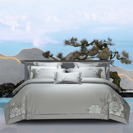 高大尚婚庆馆 2025新款长绒棉四件套-莫澜 莫澜-绅士灰