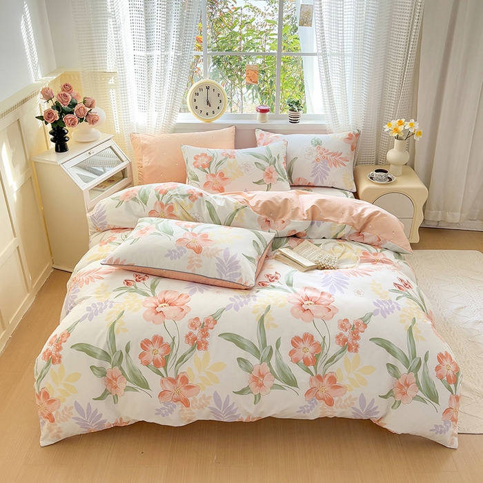 91家纺网 家纺一手货源 找家纺 元元被芯 2025新款40支13372全棉印花全棉隐藏式夹棉被套 半夏