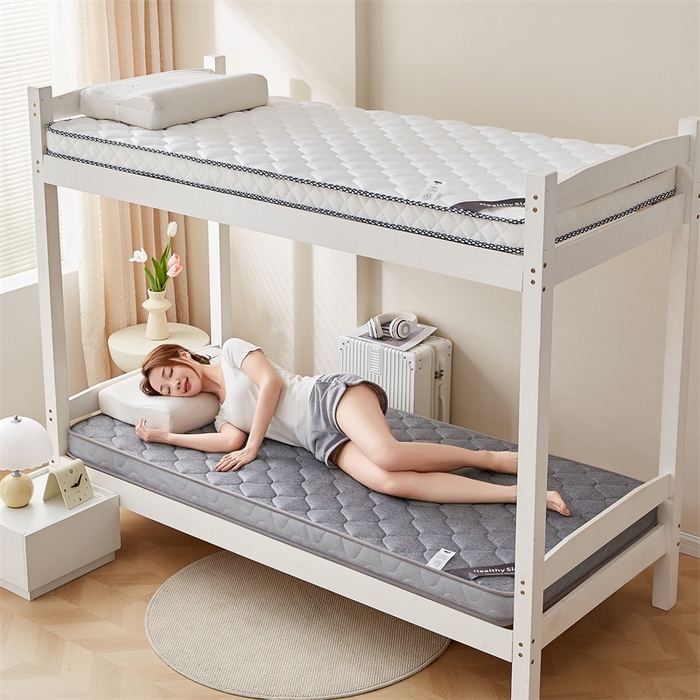 91家纺网 家纺一手货源 找家纺 艺博床垫 2025新款25D学生立体海绵床垫终版 格子灰