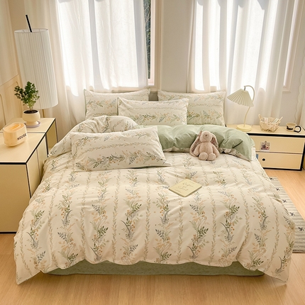 瑞莱  2025春季新款13372全棉印花四件套-小清新系列 百草集