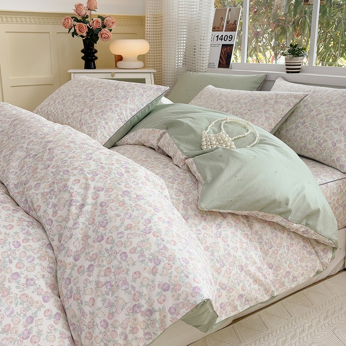 91家纺网 家纺一手货源 找家纺 元元被芯 2025新款40支13372全棉印花全棉隐藏式夹棉被套 悠然