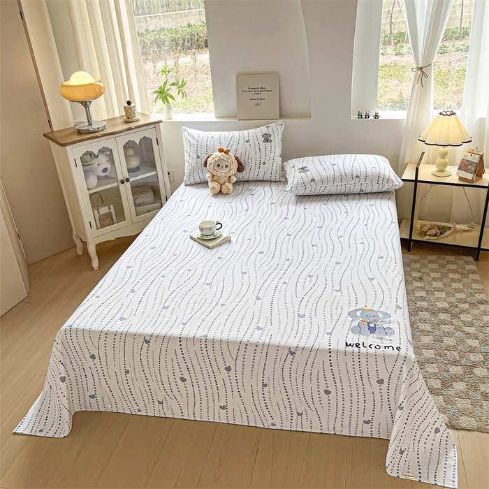 91家纺网 家纺一手货源 找家纺 笙意家纺2025新款全棉老粗布单品单床单 流心岁月-灰