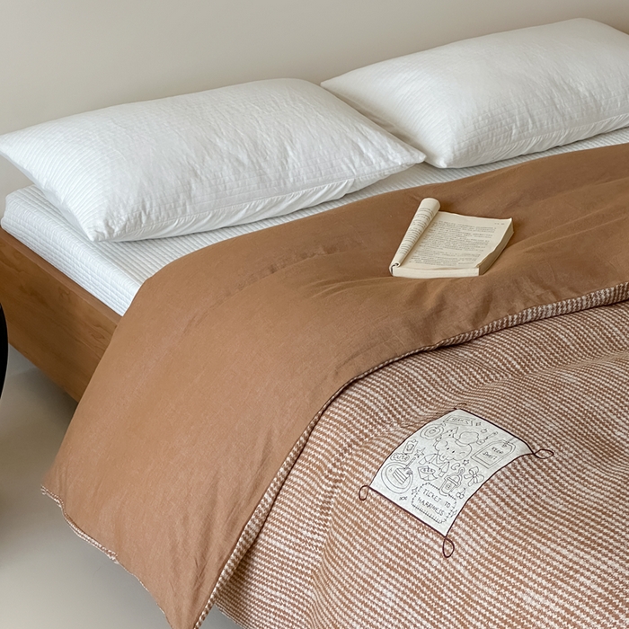 91家纺网 家纺一手货源 找家纺 月夏 莫克-橘0莫克-橘5新款全棉双层纱被套全棉被套单被套 莫克-橘