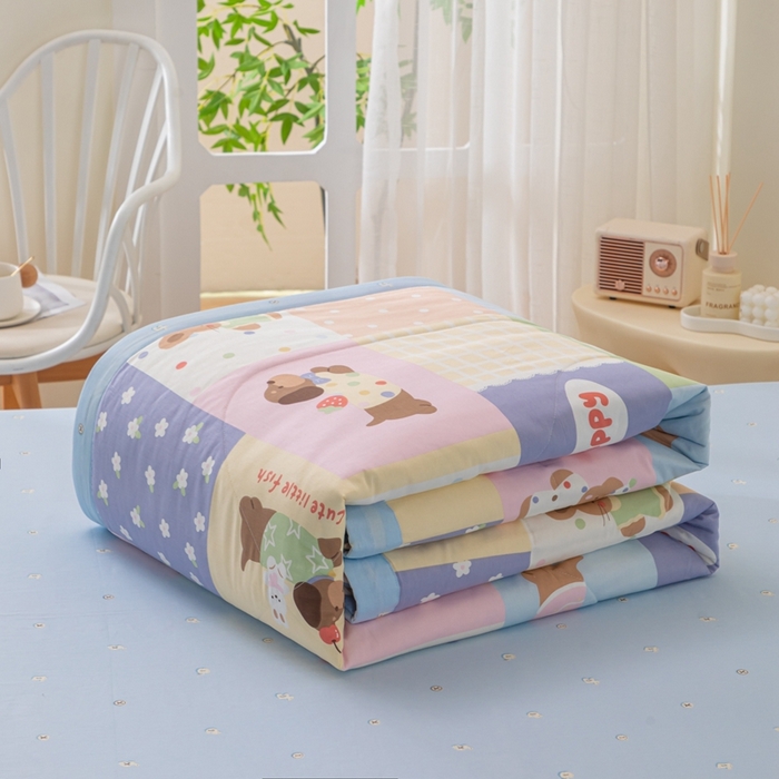 91家纺网 家纺一手货源 找家纺 鑫棉坊 【又降价啦】2025新款全棉A类印花纯棉花夏被可机洗空调被 乐享一族