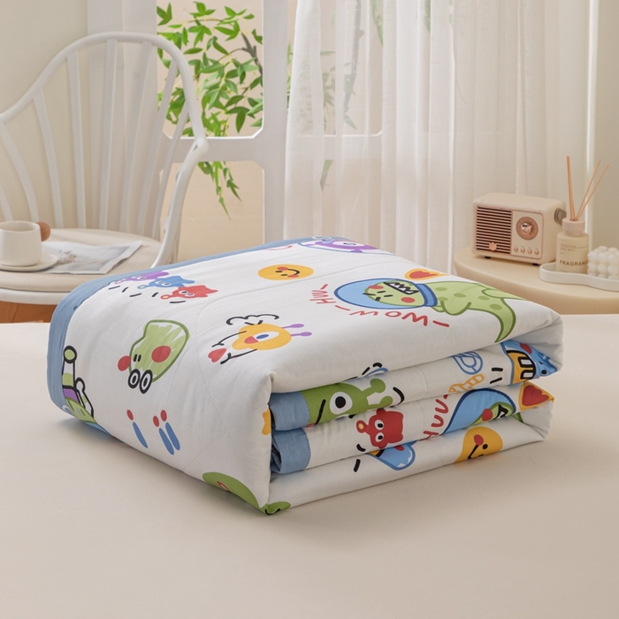 91家纺网 家纺一手货源 找家纺 鑫棉坊 2025新款A类全棉印花大豆纤维空调被大豆被 怪兽学院