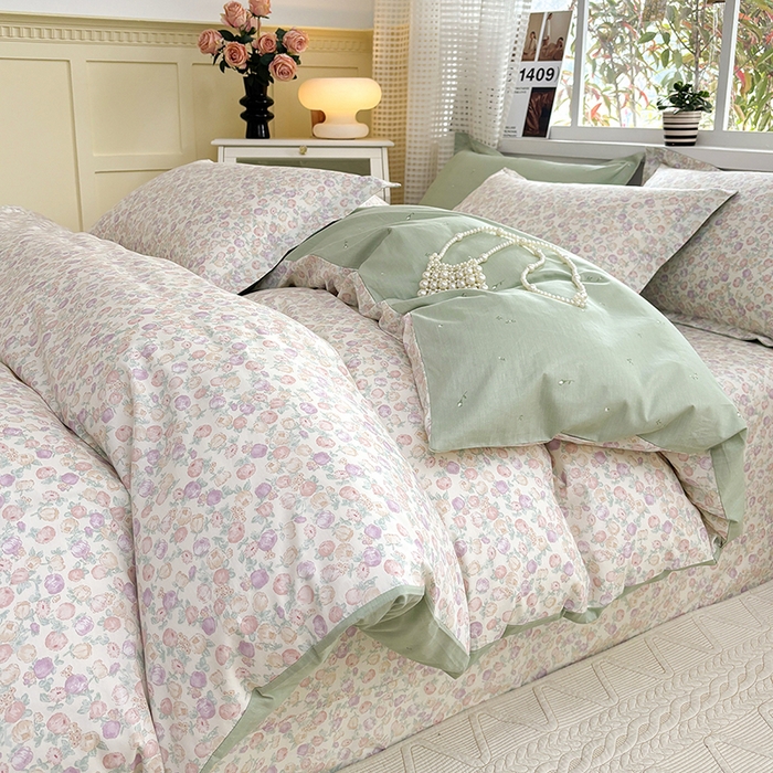 91家纺网 家纺一手货源 找家纺 元元被芯 2025新款40支13372全棉印花全棉四件套 悠然