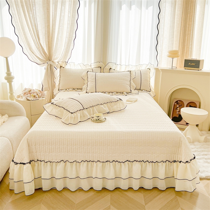 91家纺网 家纺一手货源 找家纺 （总）虹星家纺 2025年新款全棉床盖三件套-花影倾梦