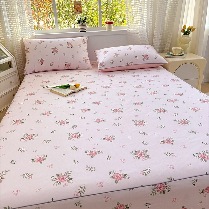 91家纺网 家纺一手货源 找家纺 元元被芯 2025新款40支13372全棉印花全棉隐藏式夹棉床笠 诗雨