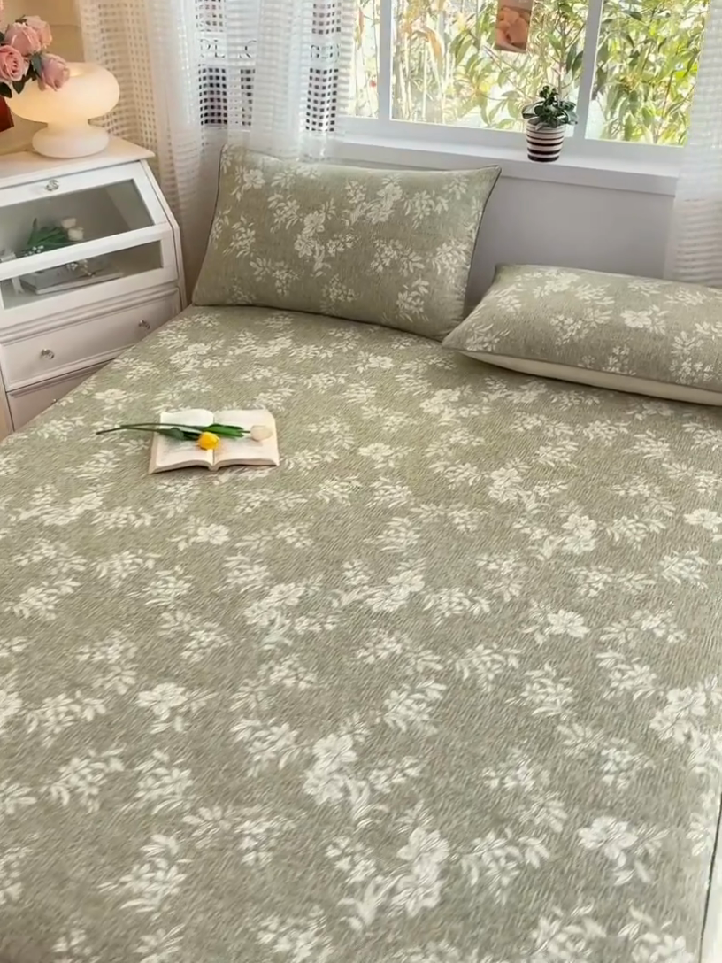 91家纺网 家纺一手货源 找家纺 元元被芯 2025新款40支13372全棉印花全棉隐藏式夹棉床笠 颂雅