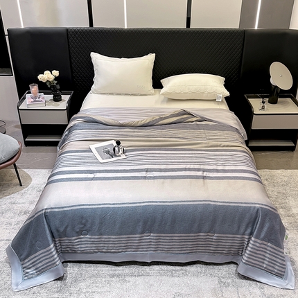 91家纺网 家纺一手货源 找家纺 心悦家纺  2025新款60S奥地利兰精天丝夏凉被空调被被芯 格雅-有序