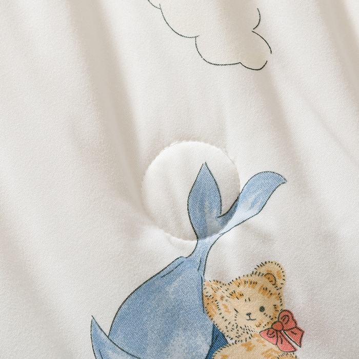 91家纺网 家纺一手货源 找家纺 优被业 2025新款A类牛奶丝针织棉夏被20%大豆(四周踩棉)软糯夏凉被空调被 海洋鲸灵