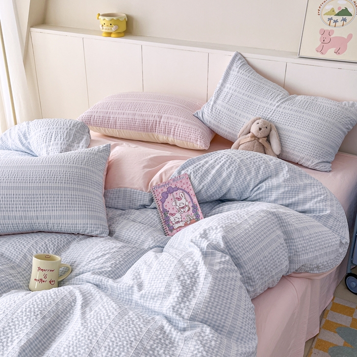 91家纺网 家纺一手货源 找家纺 （总）老K (原美阁） 2025新款亲肤舒适有氧针织棉亲肤四件套-叠拍图