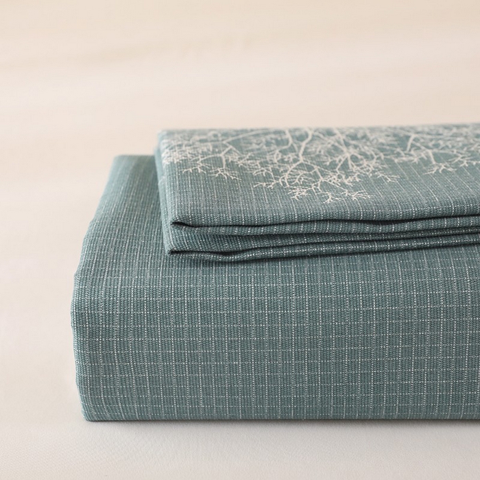 91家纺网 家纺一手货源 找家纺 幸嘉轩2025新款亲肤舒适床单三件套 树影迷离