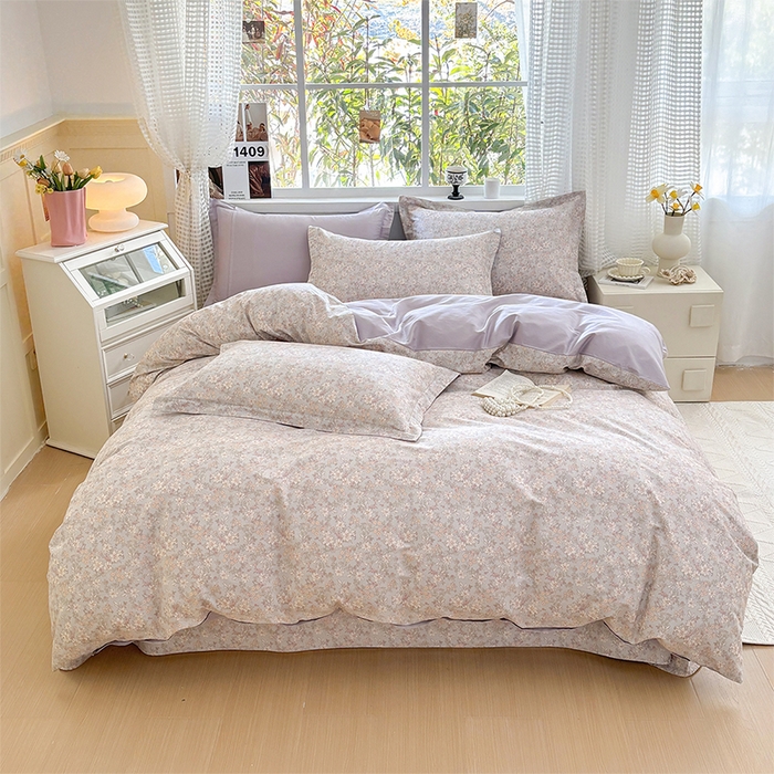 91家纺网 家纺一手货源 找家纺 元元被芯 2025新款40支13372全棉印花全棉四件套 茉莉